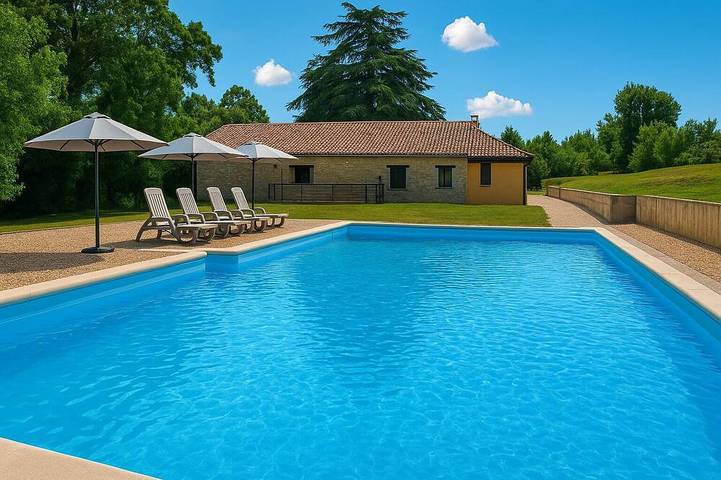 Gîte pour 8 personnes, avec piscine à Roumagne