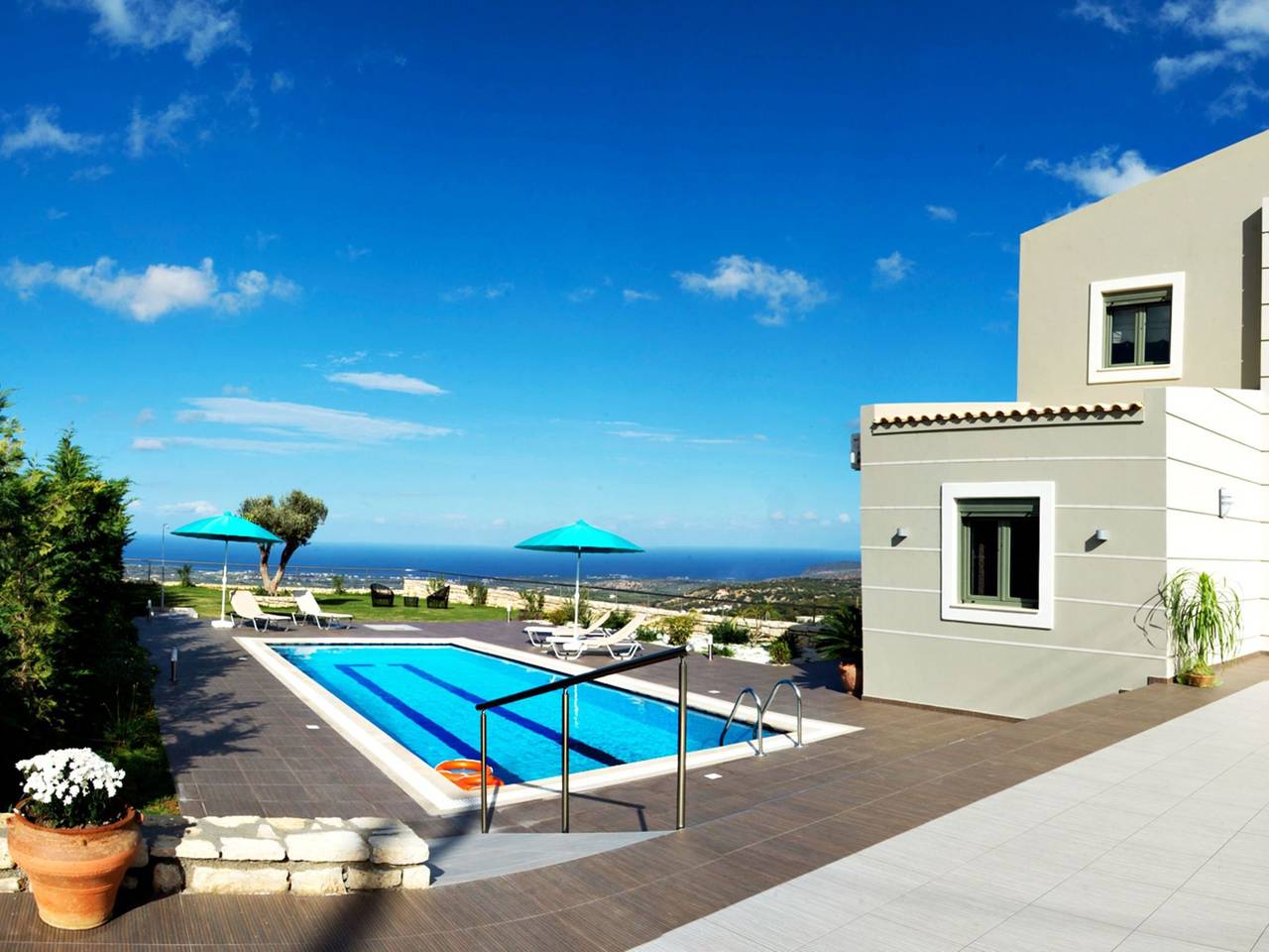 Familienvilla mit Panoramapool und Panoramablick in Alfa, Rethymno en omgeving