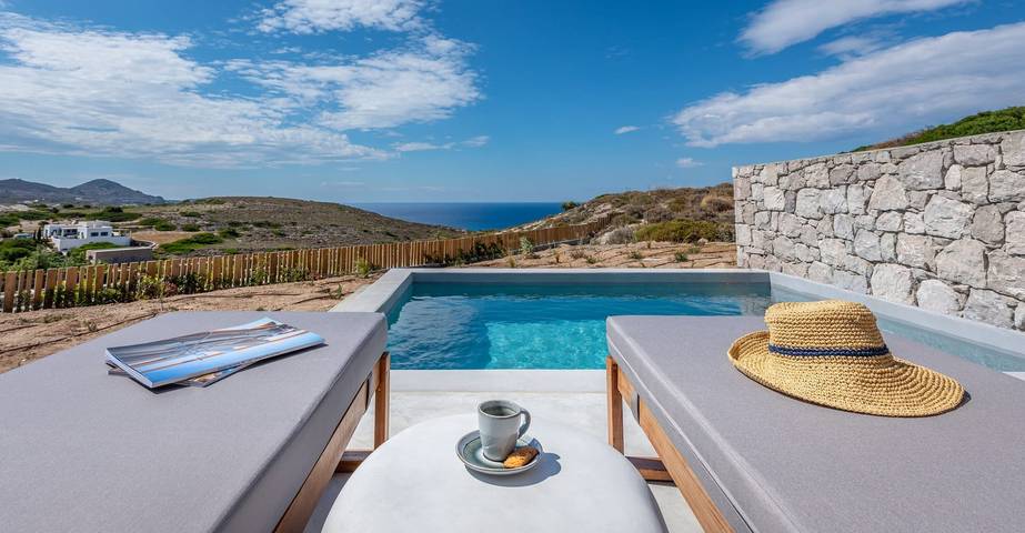 Villa per 4 persone, con vista oceano e terrazza a Milo Grecia