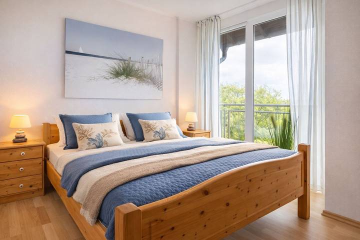Ferienwohnung für 4 Personen, mit Balkon und Terrasse sowie Garten und Ausblick in Schillig - 2