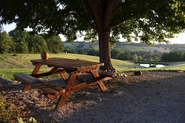 Gîte pour 2 personnes, avec terrasse et piscine ainsi que jardin et vue à Couloumé-Mondebat - 4