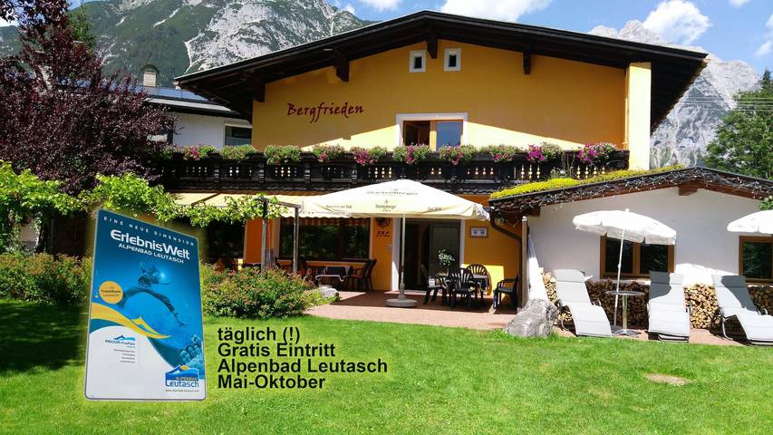 Ferienwohnung für 6 Personen, mit Balkon und Terrasse sowie Garten und Pool in Leutasch