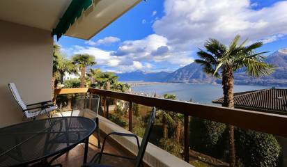 Ferienwohnung für 3 Personen, mit Garten und Sauna sowie Seeblick und Ausblick am Lago Maggiore (Schweiz)