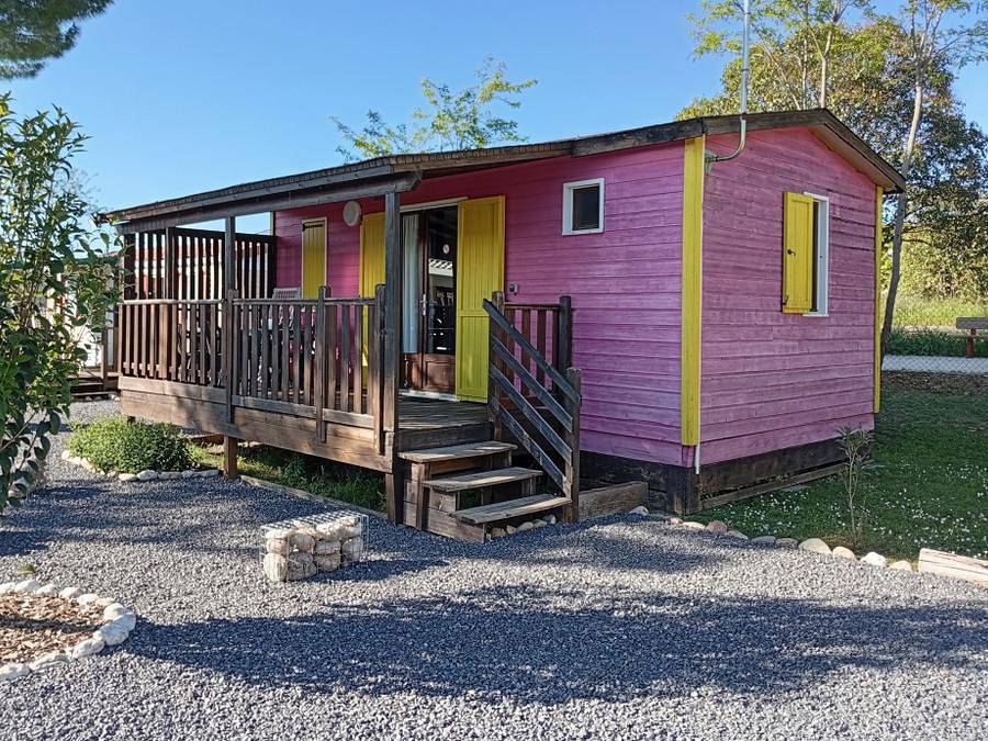 Camping l'Olivier - Chalet 4 personen - Eco "Framboise" 2 slaapkamers in Massillargues-Attuech, Alès en omgeving