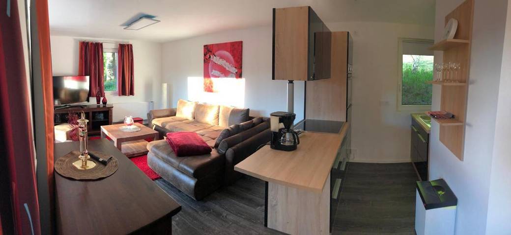 Ferienhaus für 6 Personen, mit Terrasse und Garten sowie Ausblick