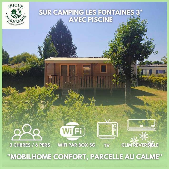 Camping pour 6 personnes, avec jardin et piscine, animaux acceptés