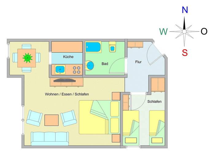 Ganze Wohnung, Haus Olymp Fewo 14: strandnahe 2-Zimmer-Fewo in Kühlungsborn Weststrand, Kühlungsborn