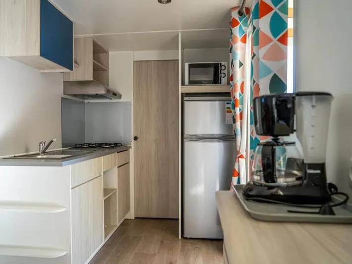 Camping Mer et Camargue - Mobilheim 4 personen - Mobil Home Aqua 2Zi 4Pers Terrasse Halbüberdacht Klima in Calvisson, Mittelmeerküste (Frankreich)