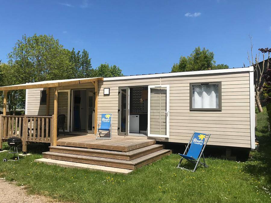 Flower Camping Le Haut Dick - Mobilheim 6 personen - Premium 40m² - (6pers) 3 Ch + 2 Bäder + 2 Wc+ Tv +Lv + Bbq + Terrasse in Carentan les Marais, Saint-Lô und Umgebung