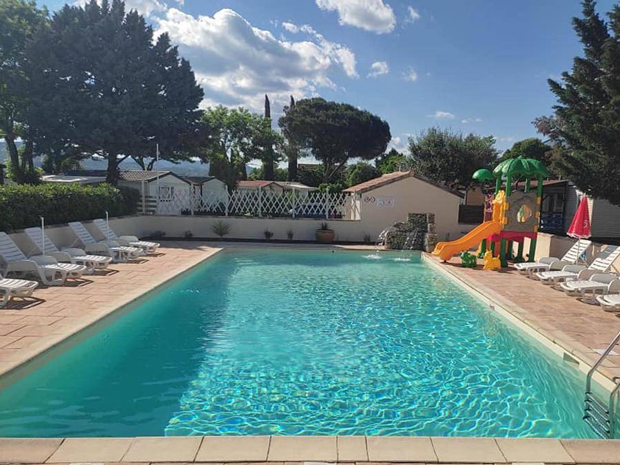 Camping l'Olivier - Chalet 2 personen - Chalet Prestige "Clémentine" 1 Zimmer Klimaanlage in Massillargues-Attuech, Alès und Umgebung