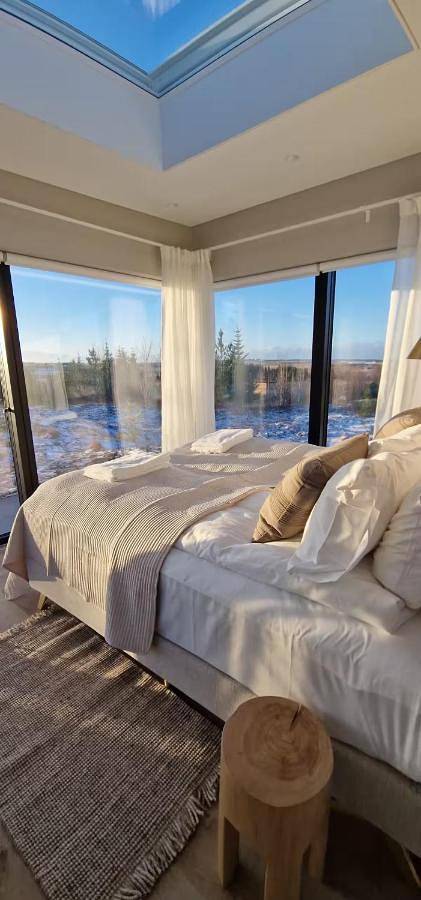 Ferienhaus für 4 Personen, mit Terrasse und Ausblick sowie Sauna in Island