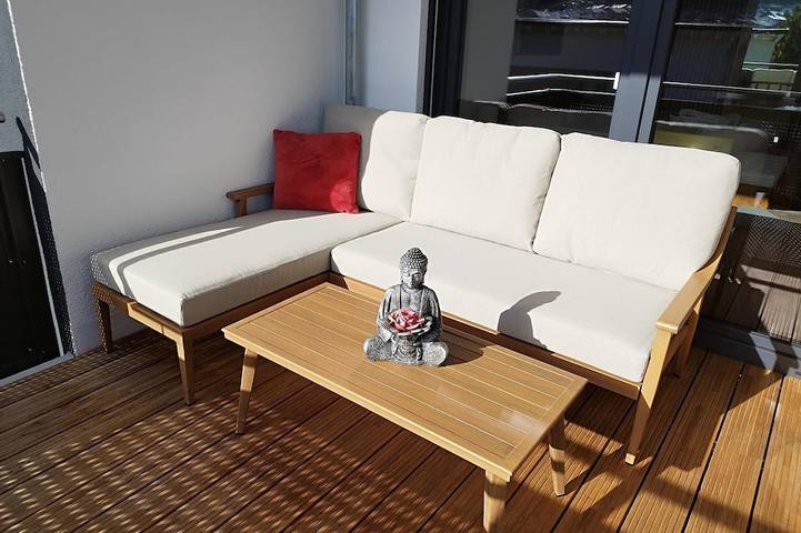 Ferienwohnung für 4 Personen, mit Garten und Balkon, mit Haustier