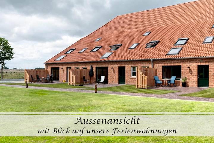 Ferienwohnung für 6 Personen, mit Terrasse und Garten sowie Sauna und Ausblick in Pewsum