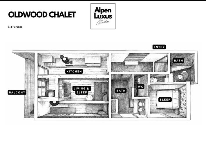 Hütte für 4 Personen, mit Terrasse und Ausblick, mit Haustier in Fügen - 2