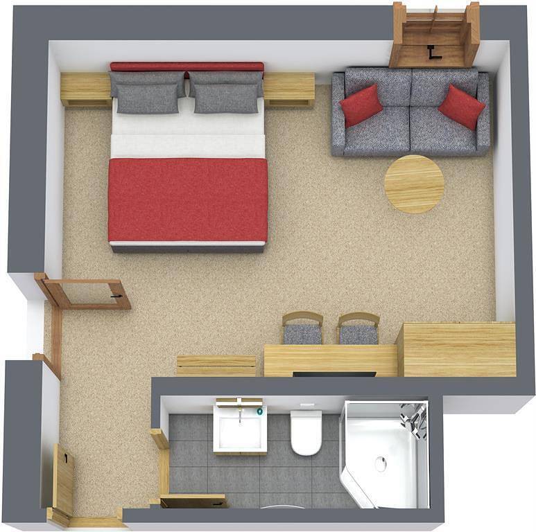 Adlerzimmer mit Balkon (max. 4 Personen) in Hinterhornbach, Allgäuer Alpen (Österreich)