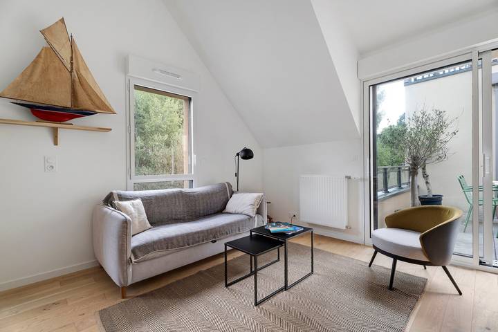 Ganze Wohnung, Appartement Cocoon, Saint-Lunaire: Terrasse, Balkon & Wlan, ruhig, strandnah in Saint-Lunaire, Saint-Malo und Umgebung