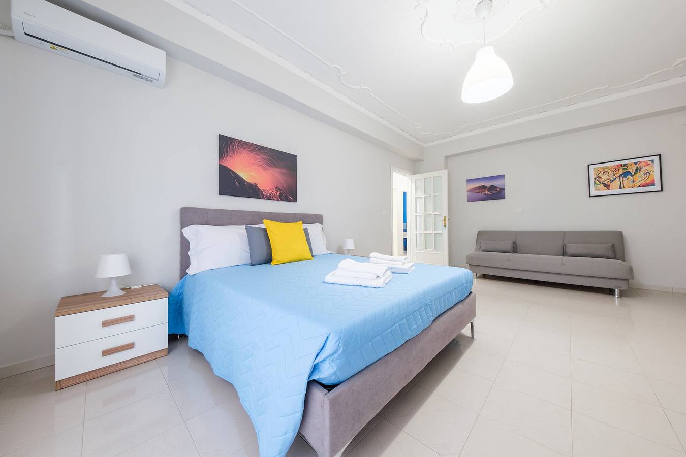 Zimmer 'Salina' mit Meerblick, Wlan und Klimaanlage in Pace del Mela, Messina Provinz