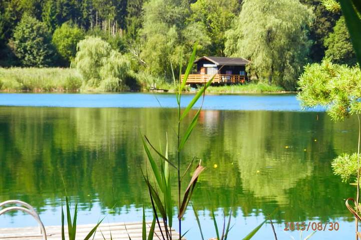Bucherhof idilliaca posizione unica vicino alla foresta con il suo lago, natura pura. in Eggstatt, Chiemsee
