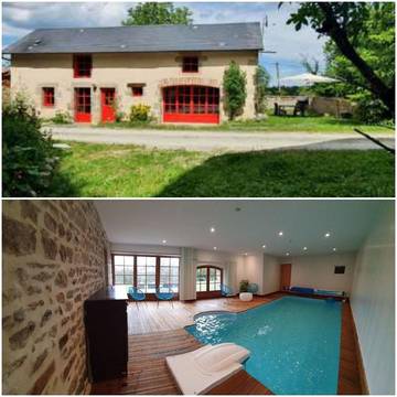 Gîte pour 4 personnes, avec piscine et jardin à Espinasse