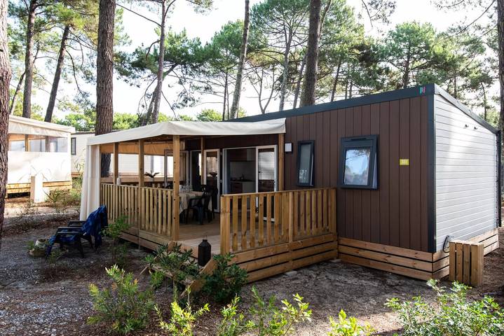 Bungalow pour 6 personnes, avec piscine et terrasse, animaux acceptés à Biscarrosse