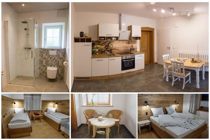 Ferienwohnung für 2 Personen, mit Terrasse und Whirlpool sowie Garten und Sauna