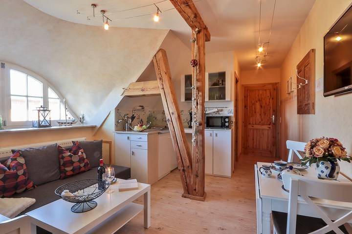 Ferienwohnung für 3 Personen, mit Meerblick und Garten am Salzhaff