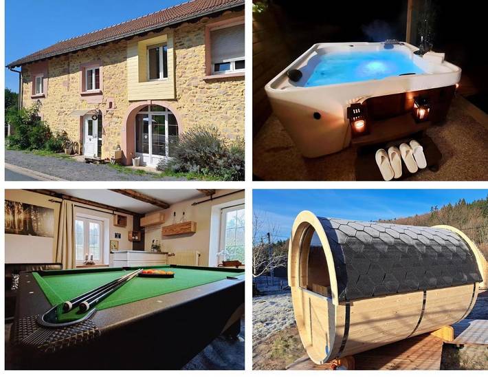 Location de vacances pour 12 personnes, avec sauna ainsi que jacuzzi et jardin, adapté aux familles à Laveline-du-Houx