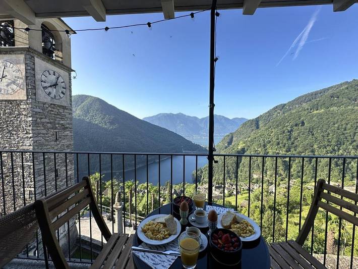 Ferienwohnung für 4 Personen, mit Terrasse und Garten sowie Ausblick und Seeblick