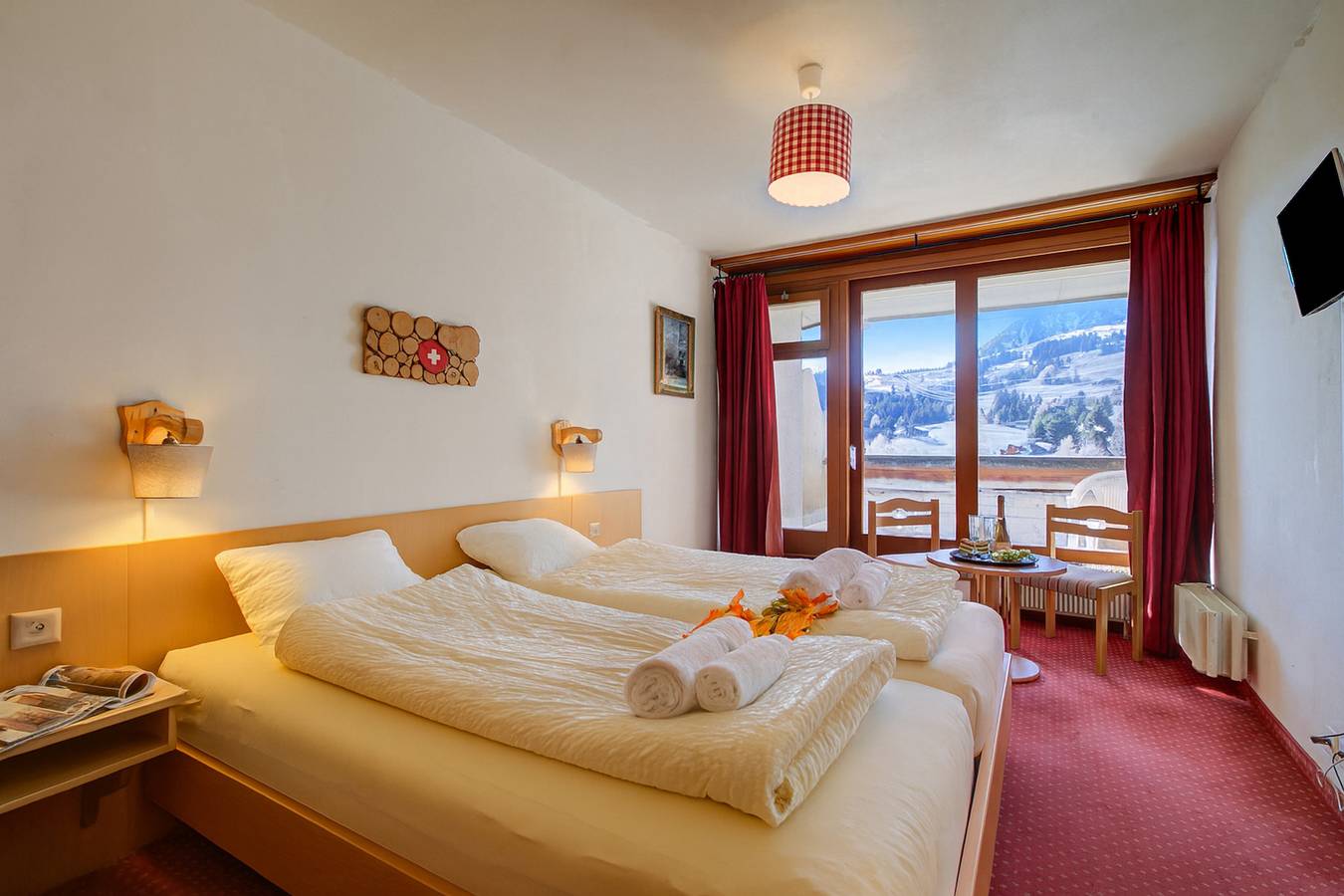 Hotel Relais Alpin Twin Room Ski In-Out 9 in Les Mosses, Ormont-Dessous