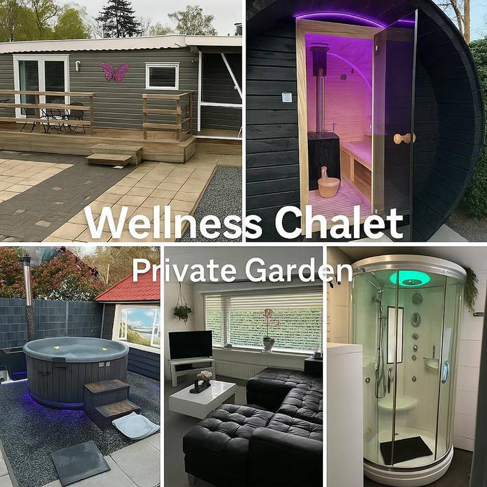 Chalet voor 4 personen, with tuin and sauna as well as whirlpool and zwembad in Putten