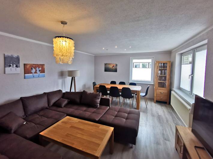 Ferienwohnung für 8 Personen, mit Terrasse und Garten sowie Ausblick in Stiege im Harz