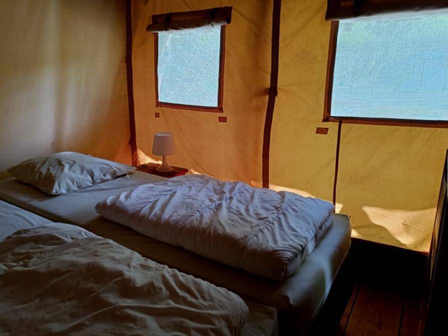 Camping La Digue - Canvas and wooden tent 6 persons - Lodge Tent in Chauzon, Ardèche