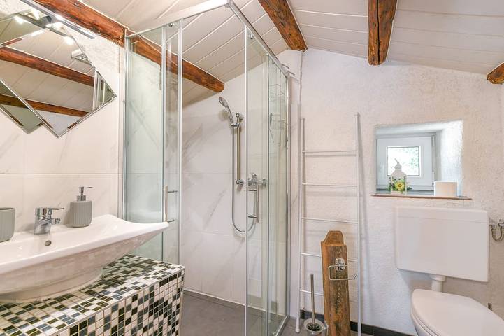 Rustic stone house with a pool and ocean view in Rabac, Eastcoast Istria