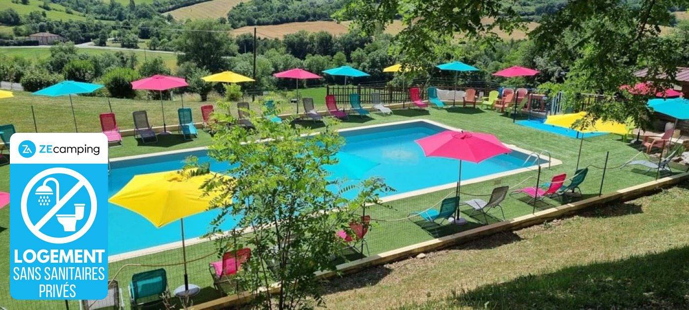 Zecamping 3 étoiles piscine chiens acceptés tente 20m2 4 pers in Durfort, Ariège