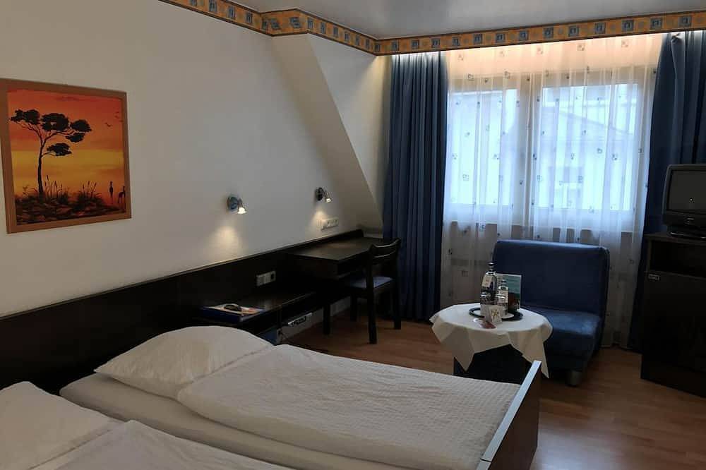 Tweepersoonskamer met 2 aparte bedden, douche / Wc, pension - Hotel Rheinlust in Boppard, Mittelrhein
