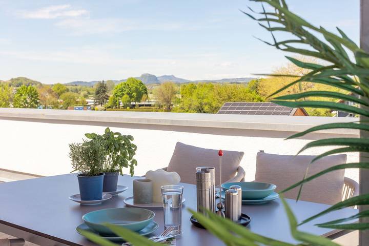 Ganze Wohnung, Highlight Penthouse in Moos am Bodensee, mit Dachterrasse für 2-4 Personen in Moos, Untersee
