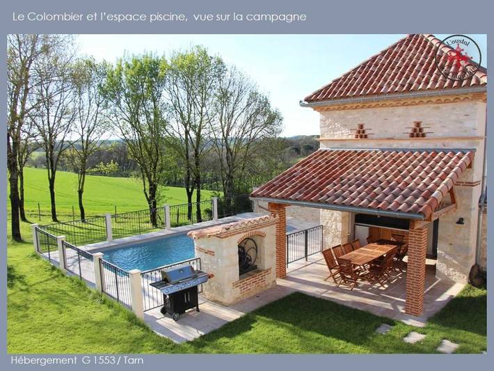 Gîte pour 14 personnes, avec Terrasse ainsi que Jardin et Piscine à Dénat