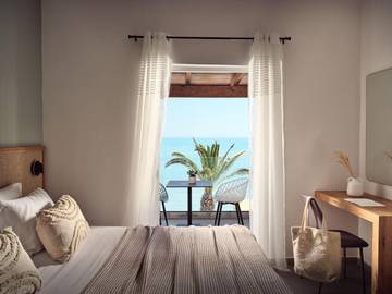 Cottage pour 2 personnes, avec jardin ainsi que balcon et vue dans Laganas