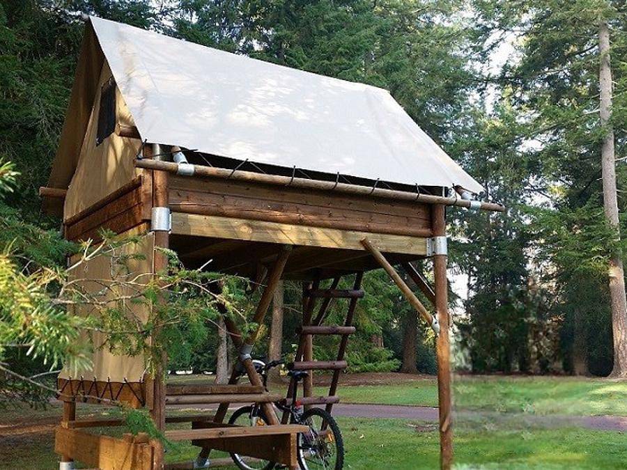 Camping du Val de Saône - Accommodatie 2 personen - Bivak op stelten in Saint-Didier-sur-Chalaronne, Bourg-en-Bresse en omgeving