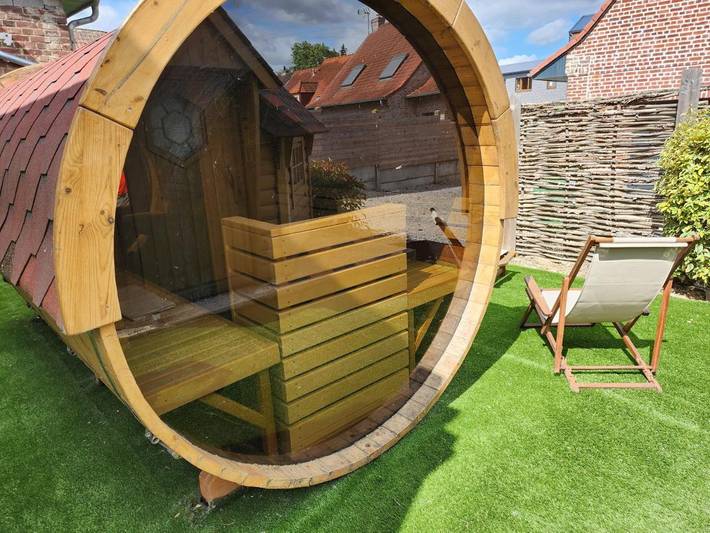Gîte pour 2 personnes, avec Terrasse et Jardin ainsi que Sauna et Vue à Gosnay