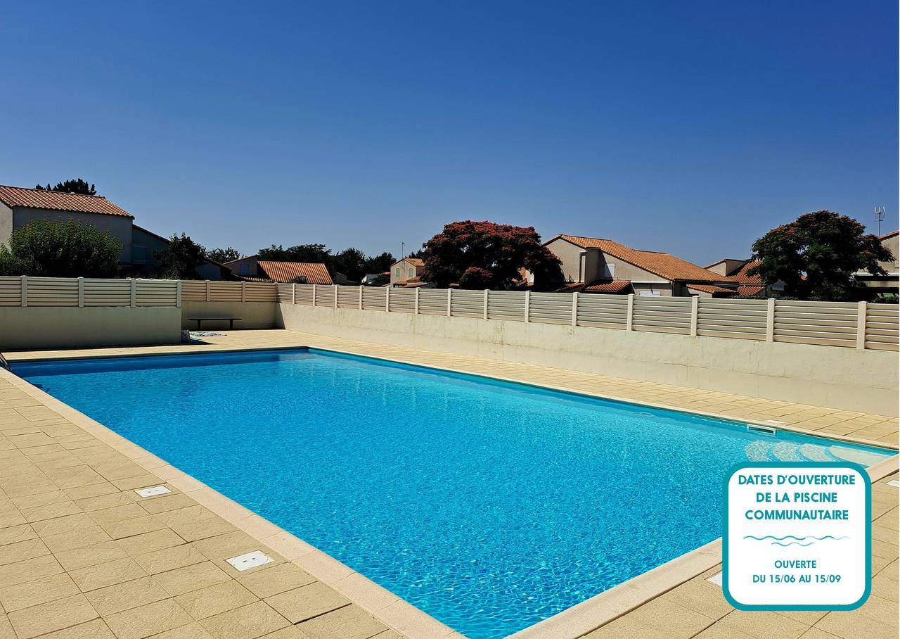 Séjour pour 5 avec piscine commune, terrasse in Saint-Vincent-sur-Jard, Vandea