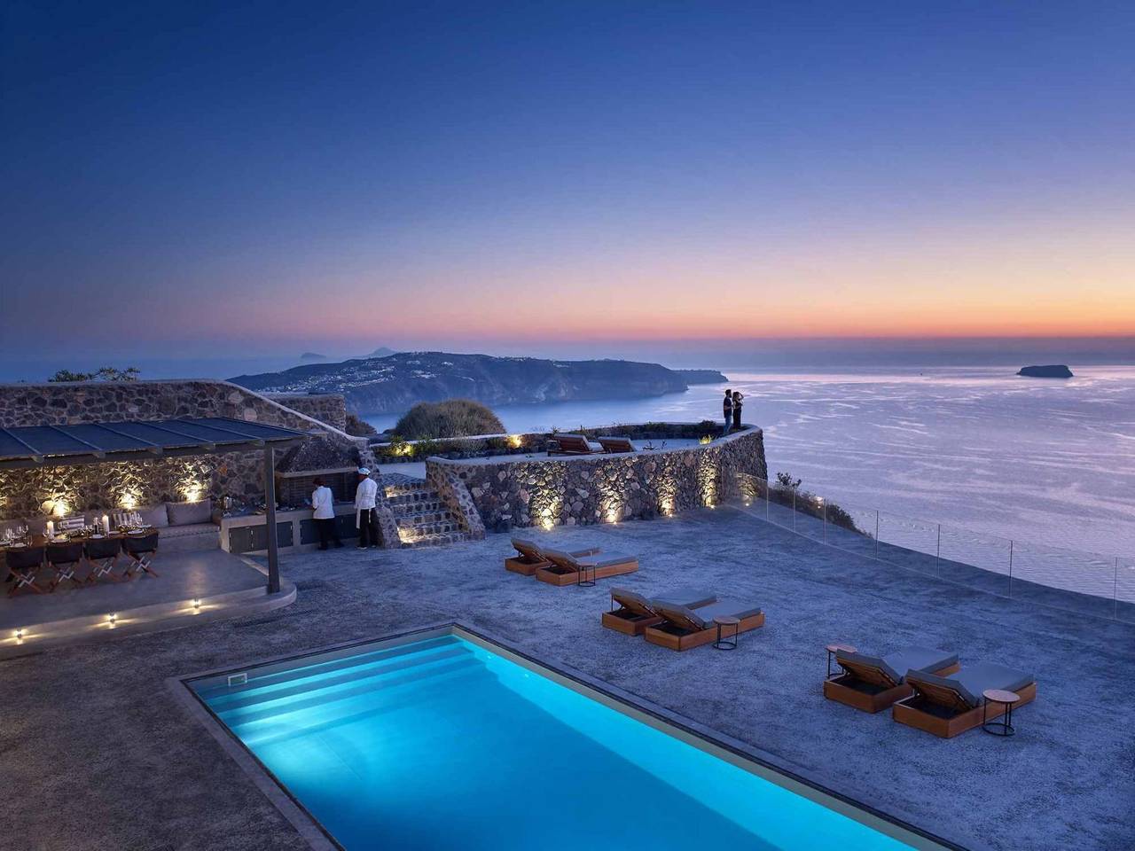 Spectacular Santorini Villa | 5 Bedrooms | Nafsika Estate Villa | Far-reaching Sea & Volcano Views | Hot Tub in Megalochori, Santorin