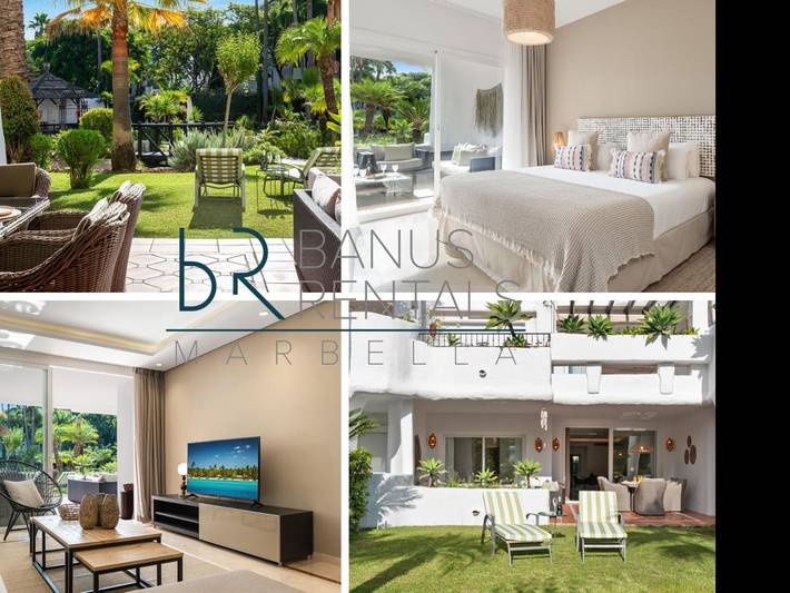 Ferieleilighet for 4 personer, Terrasse og Hage i tillegg til Badebasseng og Sauna i Puerto Banús