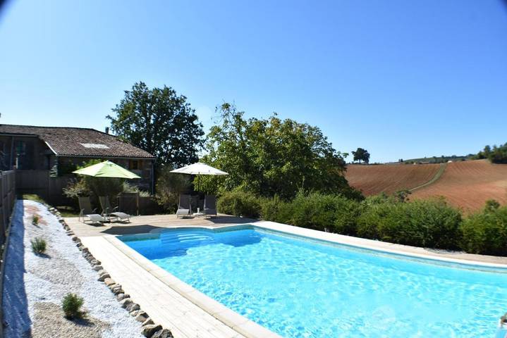 Maison de vacances pour 8 personnes, avec jardin ainsi que piscine et vue