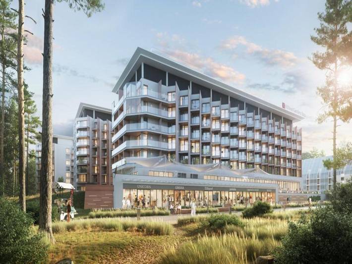 Ferienwohnung für 5 Personen, mit Balkon und Whirlpool sowie Kinderpool und Pool in Pobierowo