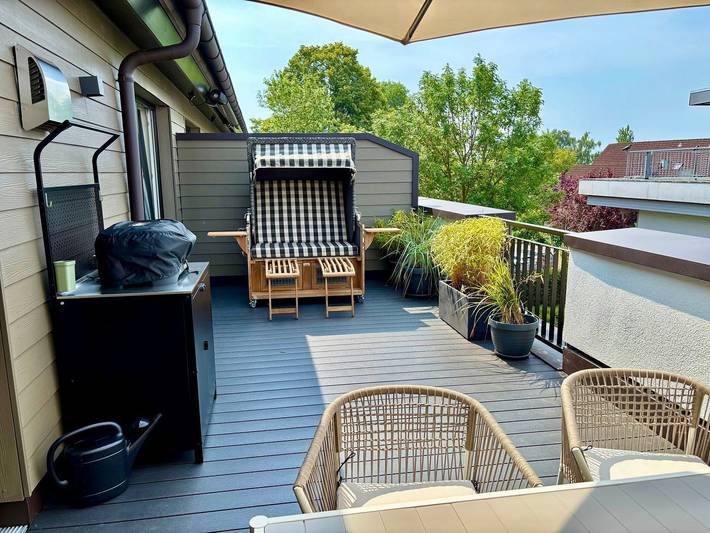 Ganze Wohnung, Matanzas – Dachterrasse. Sauna. Strandkorb. Exklusiv & nah am Meer. in Kellenhusen, Ostholstein