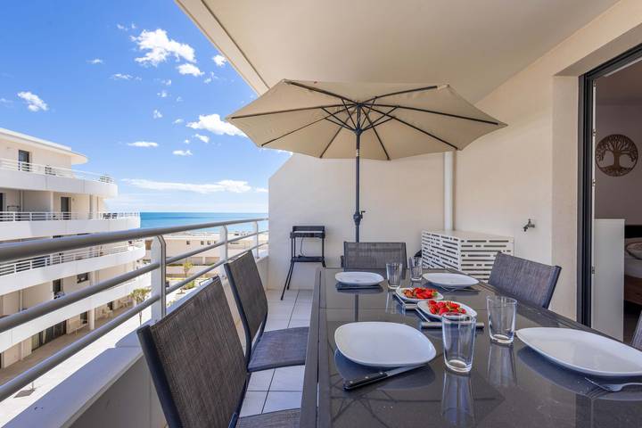 Gîte pour 4 personnes, avec balcon/terrasse, adapté aux familles dans Casino de Valras Plage - 4