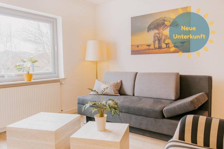 Ferienwohnung für 4 Personen, mit Garten und Ausblick sowie Sauna in Edertal
