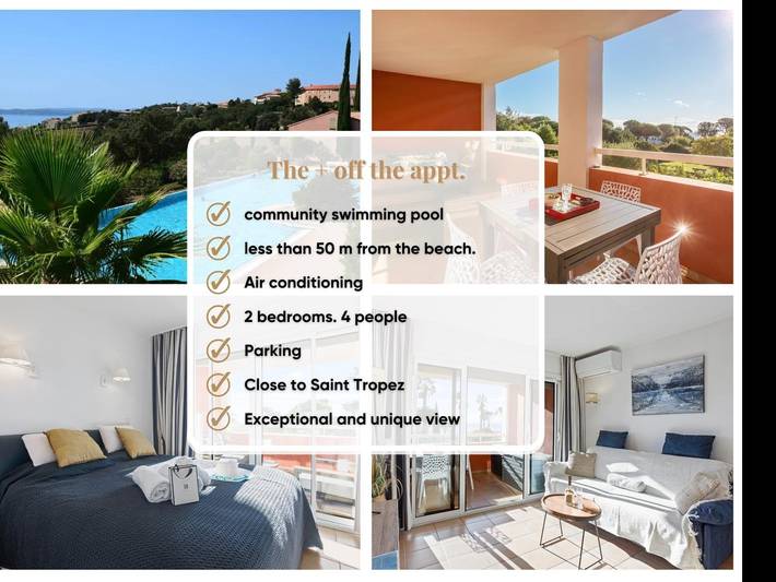 Gîte pour 4 personnes, avec Vue sur l’océan et Balcon/Terrasse ainsi que Jardin et Piscine dans Plage de la Garonnette - 2