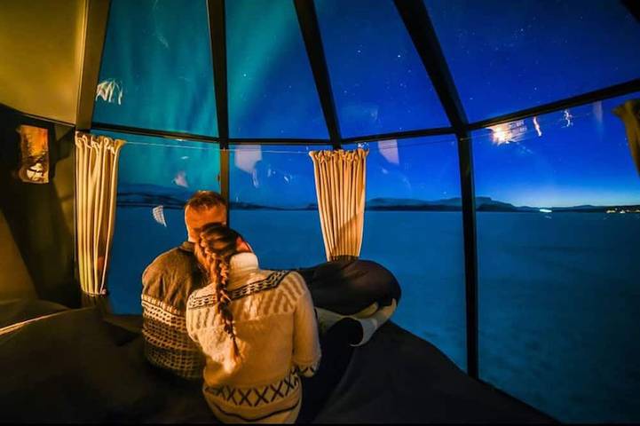Peace & Quiet Hotel \"Floating Glass Room\" für 2 Personen - Nordlichter erleben! in Jokkmokk, Lappland (Schweden)